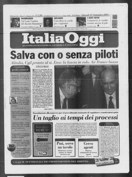 Italia oggi : quotidiano di economia finanza e politica